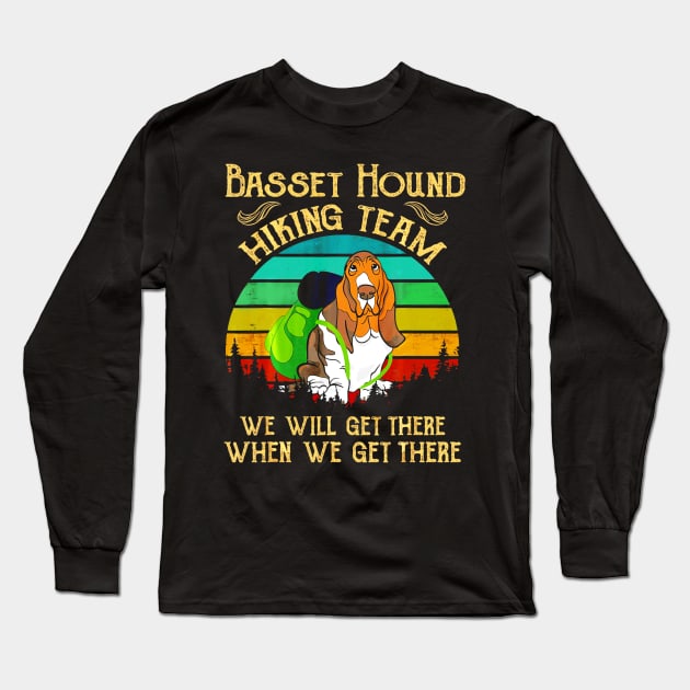 Basset Hound Hiking Team We Will Get There Vintage Long Sleeve T-Shirt by Jipan